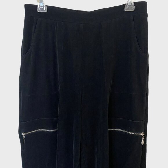 Chico's Travelers Comfort Fit Wide-Leg Black Zipper Pocket Pants Women's Size 2 - Picture 5 of 9